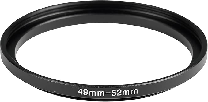 49-52mm Metal Step-Up Ring Adapter Compatible with Mirrorless Cameras DSLR Lens, UV CPL ND Filter Thread Converter, Black