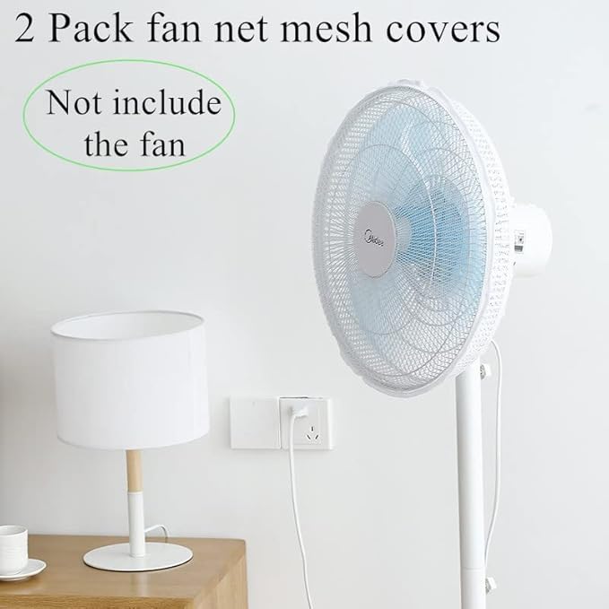2 Pack-18" Fan Safety Protection Cover,Kid Children Finger Protect Fan Net Guard,Washable Pedestal Fans Dustproof Covers,Summer Fans Safety Dust Covers for Parents of Toddlers(1pcs/Black+1pcs/White)