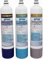 IPW Industries Inc - Replacement 5 Stage Water Filter Set for E3RO550-EZ | PureT EZ Slim Reverse Osmosis System, Sediment, Carbon, GAC | RO Water Filter Set (3, Set of 3)