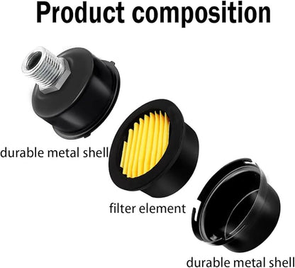 2pcs 1/2" Thread Air Compressor Silencer,Air Compressor Intake Filter Sound Muffler Accessories 20mm for generators,blowers, exhaust ports