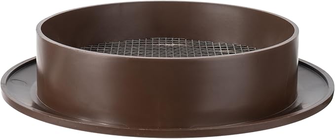 Brown 4" Inch Round Ventilation Grille with Insect mesh. (Duct 4Ø / Grille 5Ø) Ventilation Applications. Indoor and Outdoor Vent Cover. Available 3 Sizes / 4 Colors.