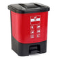 HASMI Trash Can Pedal-Type Trash Can, with Lid, Household Outdoor Garbage Sorting Box 20L Wastebasket (Color : Rojo)