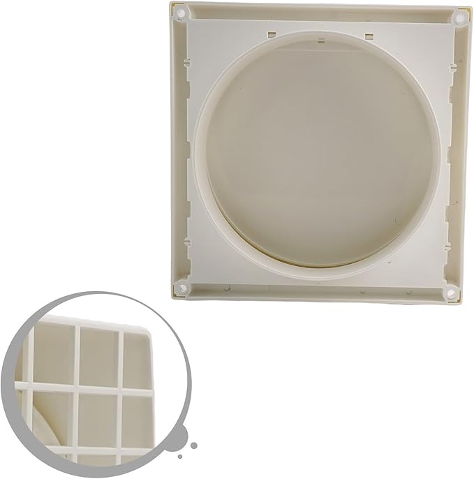 ABS Exterior Wall Ventilation Grille with Valve for Kitchen Bathroom Range Hood Duct Outlet 100mm 125mm 150mm Pipe Connection Weatherproof Air Exhaust(150MM)