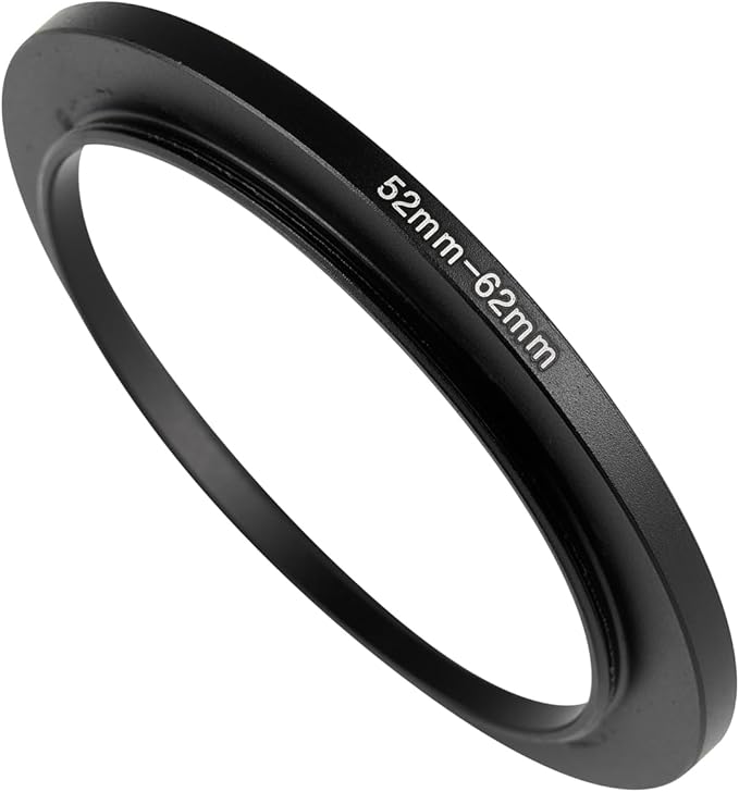 52-62mm Metal Step-Up/Down Ring Adapter Compatible with Mirrorless Cameras DSLR Lens, UV CPL ND Filter Thread Converter, Black