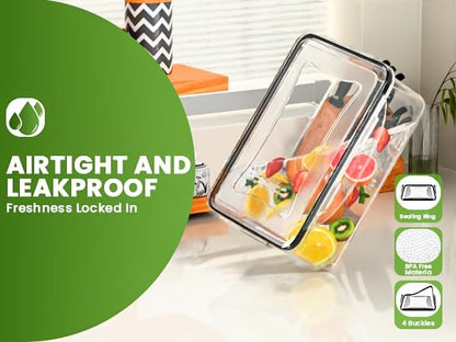 5 Pack Large Fruit Storage Containers for Fridge with Removable Colander-Plastic Food Storage Containers with Lids Airtight-Leak Proof Refrigerator Organizers and Storage of Vegetable -Produce Storage