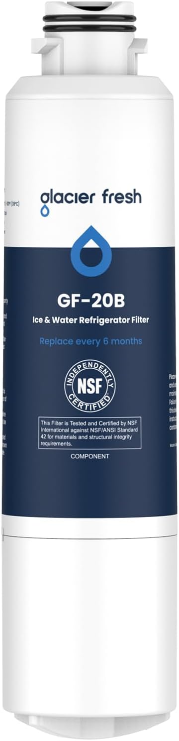 GLACIER FRESH Compatible with Samsung DA29-00020B Refrigerator Water Filter, DA29-00020A/B, DA29-00020B-1, HAF-CIN/EXP, 46-9101, RF4267HARS For French Door Fridge Kitchen (Pack of 1)