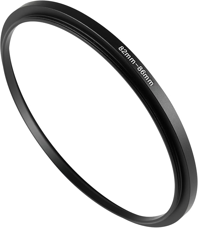 82-86mm Metal Step-Up/Down Ring Adapter Compatible with Mirrorless Cameras DSLR Lens, UV CPL ND Filter Thread Converter, Black