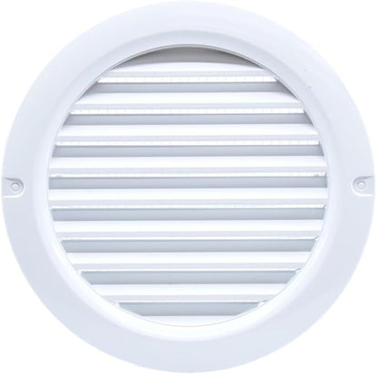 VENTS-US - 4" White Round Plastic Vent Cover with Built-in Insect Screen Mesh and Flange for Air Supply or Exhaust Air Applications - Compatible with 4 Inch Diameter Ducts (6-Pack)