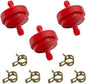 Strongthium Lawn Mower 1/4 Inch ID Inline Gas Fuel Filter 298090S Replacement for Briggs Stratton 298090 394358 1501729MA 4105 7024751YP 951-3013 x3 with Fuel Clamps x6
