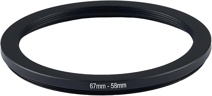 67mm Lens to 58mm Camera Lens Adapter 67mm to 58mm Step Down Ring Adapter Ring for All Brands of UV ND CPL, with Premium Lens Wiping Cloth 2 Pack (67mm-58mm)