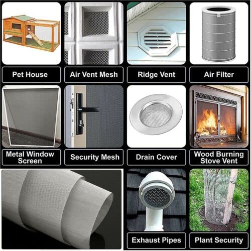 Stainless Steel #30Mesh -Size:15.7"x47.2"(40x120cm) SS304 Wire Mesh Screen,for Vent,Cage,Garden, Window Screen, Filter Mesh