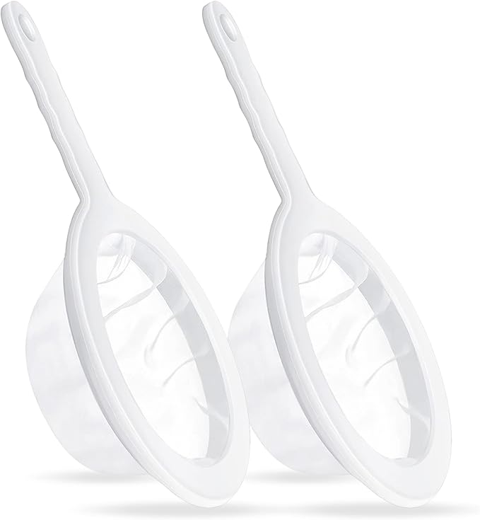 2PCS 450 Mesh Fine Mesh Filter with PP Material Non-Slip Anti-Scalding Handle Safe and Durable Sieve for Kitchen Tea Soy Milk Coffee Juice, 12.72x6.85x3.86 inch
