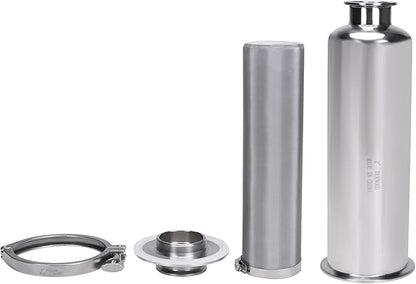 DERNORD 2 Inch Tri-Clamp Filter - SS304 Sanitary Fittings Inline Straight Strainer with 200 Mesh Stainless Screen