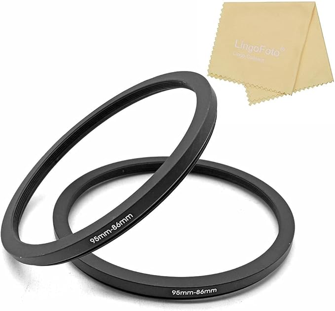 95 to 86mm Metal Step Rings/ 95mm to 86mm Step Down Ring Filter Ring Adapter for 95mm Camera Lens & 86mm UV CPL ND Filters Hoods Caps LingoFoto FS2067