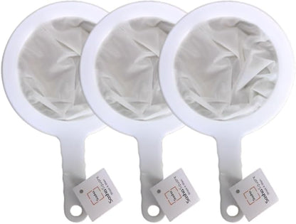 Kitchen Ultra-Fine Nylon Mesh Strainer Plastic Sieve Fine Mesh Filter Spoon For Soy Milk Coffee Filter Milk Yogurt Juice Kefir Honey coladores de cocina (Set of 3-100 + 200 + 400 Mesh)