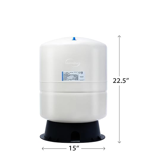 iSpring T11M 11 Gallon Pre-Pressurized Water Storage Reverse Osmosis Systems ro Tank, White