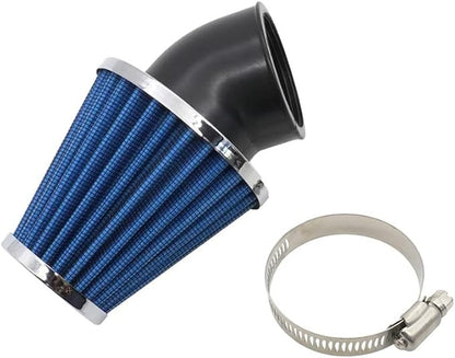 High Performance 48mm Motorcycle Air Filter, Dirt Bike Air Filter Compatible with HONDA YAMAHA SUZUKI ATV SSR TTR Dirt Bike, Inlet ID 48mm-Blue