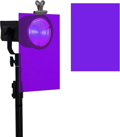 Lystaii 9pcs Halloween Gel Filter Light Color Correction Colored Overlays Transparent Color Film Lighting Gel Filter Plastic Sheets 11.7 by 8.3 Inches for Film Video, Photo, Stage (Orange Purple)