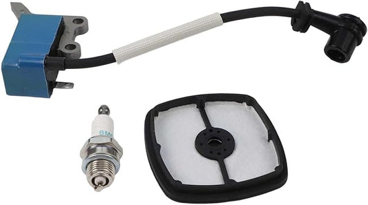 Ignition Coil Spark-Plug and Air Filter Kit for Echo SRM-225 SRM-2320T PAS-225 String Trimmers and Brushcutters Outdoor-Power Equipment Replacement Parts Blue