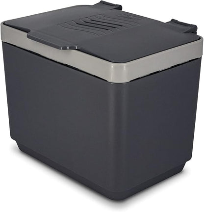 Glad Compost Bin for Kitchen, 1.5 Gallon | Plastic Container with Removable Inner Basket, Bag Storage Holder, and Carbon Odor Blocking Filters, Gray