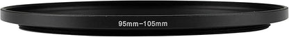 95-105mm Metal Step-Up/Down Ring Adapter Compatible with Mirrorless Cameras DSLR Lens, UV CPL ND Filter Thread Converter, Black