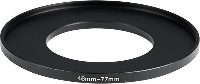 46-77mm Metal Step-Up Ring Adapter Compatible with Mirrorless Cameras DSLR Lens, UV CPL ND Filter Thread Converter, Black