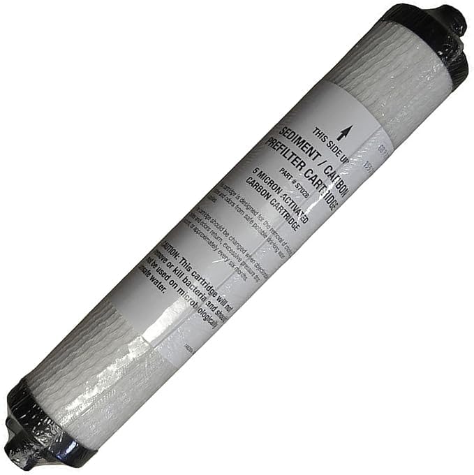 Microline S7028 Sediment/Carbon Pre-Filter – 5 Micron Dual-Stage RO Cartridge – Reduces Chlorine, Taste & Odor – 2" x 12" Filter for Reverse Osmosis Systems