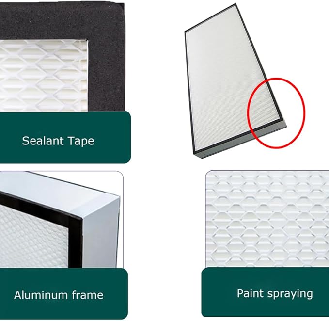 Replacement HEPA Filter for Air Flow Clean Bench 46 x 22 x 2.7 inch FFU Aluminum Fan Filter Unit for Laminar Flow Hood Class 100 Cleanliness HEPA Filter