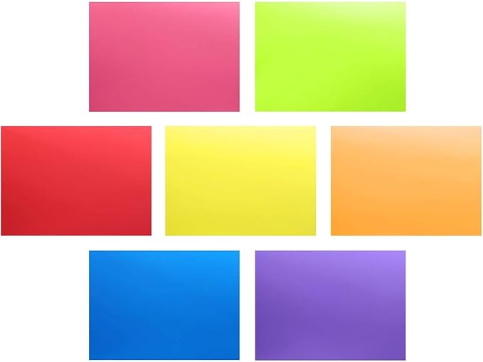 14 Pack Color Correction Light Gel Filter Sheet Colored Overlays Transparency Film Plastic Sheets for Halloween Led Light, or Outdoor Landscape, 11.7 by 8.3 Inches, 7 Colors