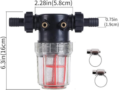 3/4''1/2''hose barb filter, sedimentation filter accessories for inlet water of pressure washer (304 stainless steel, with 40 mesh and 100 mesh filter screens)