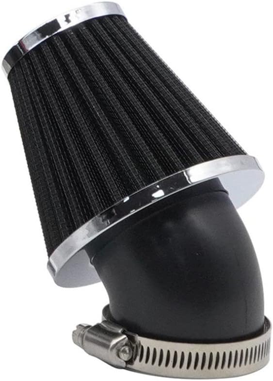 High Performance 48mm Motorcycle Air Filter, Dirt Bike Air Filter Compatible with HONDA YAMAHA SUZUKI ATV SSR TTR Dirt Bike, Inlet ID 48mm-Black