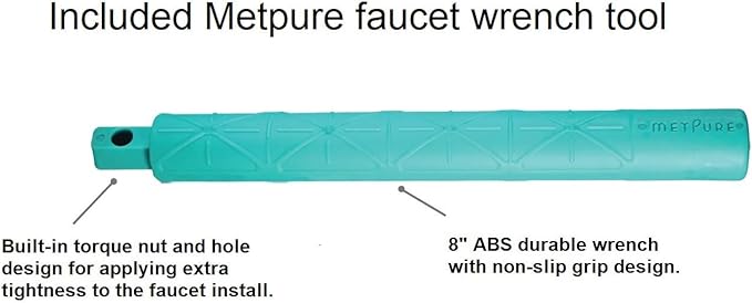 Metpure Non-airgap NSF Certified RO Faucet Reverse Osmosis Drinking Water Filtration System Water Dispenser Spout (Bright Gold). Vase Style with Faucet Wrench.