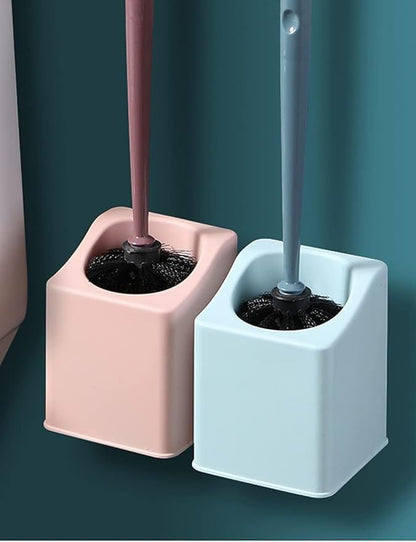 Toilet Scrubber Soft Hair Wall Mount Toilet Brush and Holder, Long Handle Toilet Bowl Brush Vented Quick Dry Toilet Cleaner Brush Practical