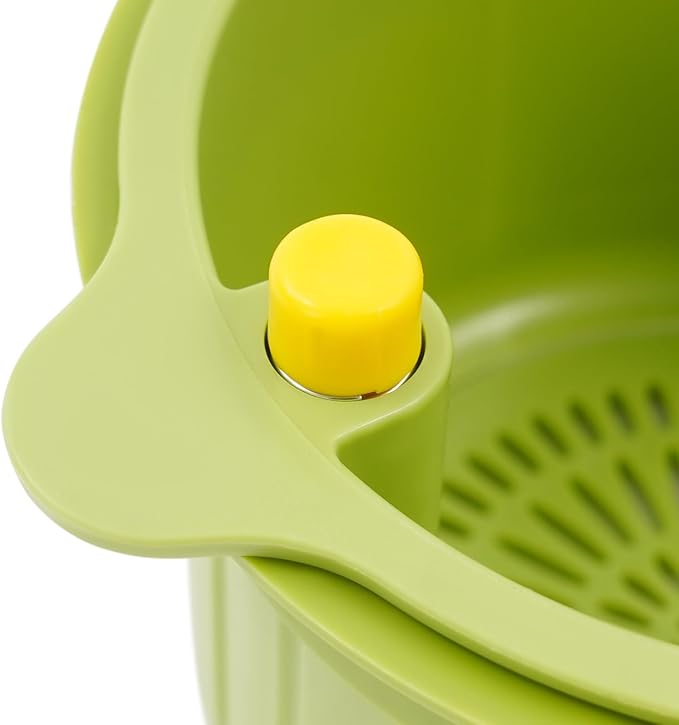 JOMCYDM Kitchen Sink Basket, Faucet Hanging Draining Basket, Kitchen Waste Catcher Hands-Free Press to Empty, Prevents Clogs & Messy Scraping (Green)