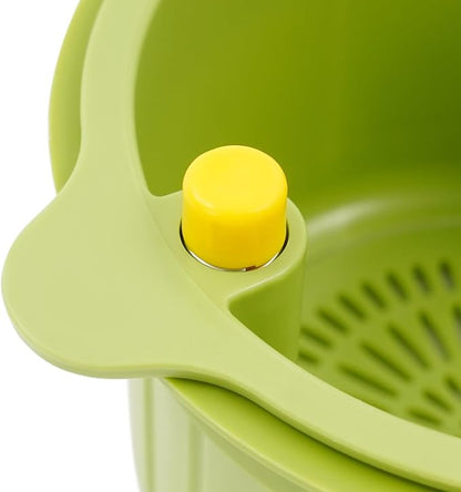 JOMCYDM Kitchen Sink Basket, Faucet Hanging Draining Basket, Kitchen Waste Catcher Hands-Free Press to Empty, Prevents Clogs & Messy Scraping (Green)