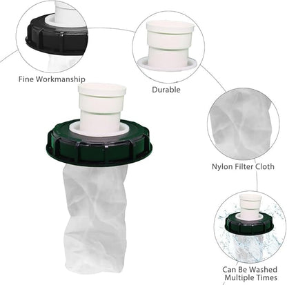 samou IBC Lid Filter 165 mm Straight Ton Barrel Cover with Nylon Washable IBC Tank Lid Filter for mounting on IBC Container Rainwater Tank IBC 1000 Liters DN150