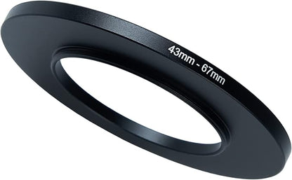 43mm to 67mm Step-Up Ring Filter Adapter for All Brands UV ND CPL Metal Ring Step-Up Rings Adapter Filter (43mm-67mm)