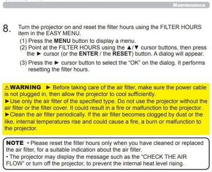 AWO UX39551 Replacement Air Dust Filter for HITACHI CP-HD9320,CP-HD9321,CP-HD9950,CP-WU9100,CP-WU9410,CP-WU9411,CP-WX9210,CP-WX9211,CP-X9110,CP-X9111 for CHRISTIE DWU951-Q,DWX951-Q,DXG1051-Q,DWU1052-Q