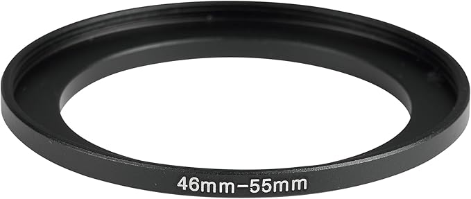 46-55mm Metal Step-Up Ring Adapter Compatible with Mirrorless Cameras DSLR Lens, UV CPL ND Filter Thread Converter, Black