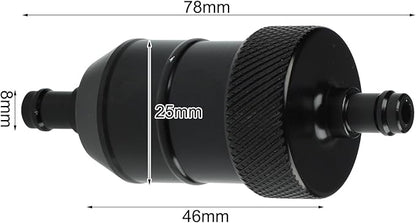 8MM Aluminum Alloy Inline for Fuel Filter with 5 Reusable Elements for Motorcycle and Outdoor Power Equipment