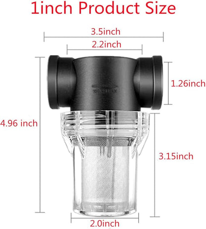 Sediment Filter Pressure Washer Filter Stainless Steel Filter 40Mesh Screen for Outdoor Gardening Inlet Water 1 Inch Female Thread Connector