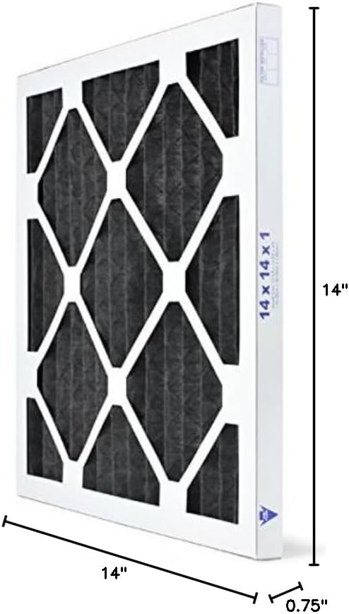AIRx Filters Odor 14x14x1 Air Filter MERV 7 AC Furnace Pleated Air Filter Replacement Box of 6-14x14 Air Filters For Home, Made in the USA