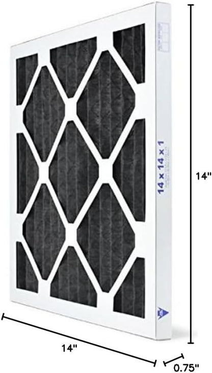 AIRx Filters Odor 14x14x1 Air Filter MERV 7 AC Furnace Pleated Air Filter Replacement Box of 6-14x14 Air Filters For Home, Made in the USA