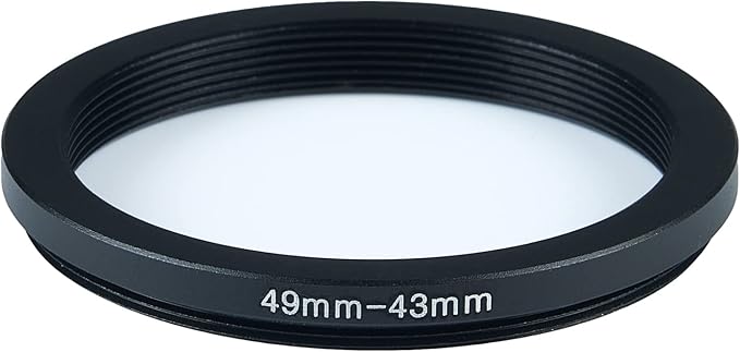 49mm to 43mm Step-Down Ring Filter Adapter for All Brands UV ND CPL Metal Ring Step-Down Rings Adapter Filter (49mm-43mm)