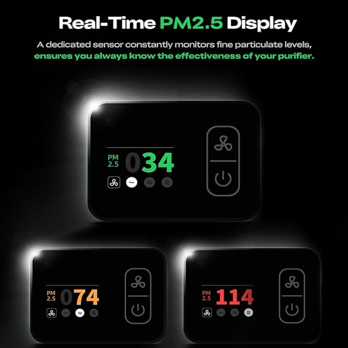 3D Printing Professional Air Purifier Smart Touch Control 360°All-Round Purification Real-Time PM2.5 Display for Creality K1 Series K2 Series 3D Printer DIY Fits for Most FDM Enclosure Cover