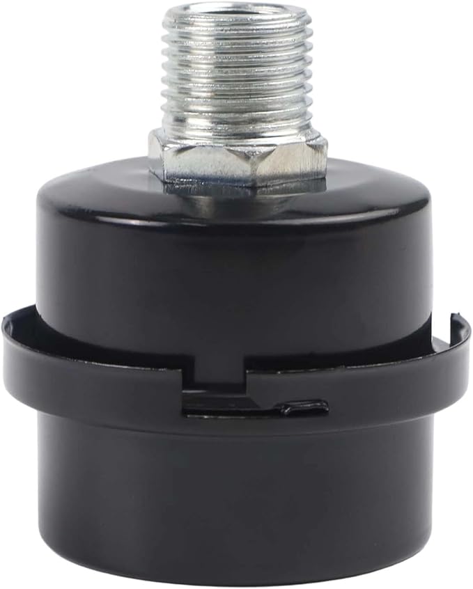 Air Compressor Air Filter Replacement for 16.5 x 11 x 3 cm Pump Accessories, Steel Construction with 20mm Thread, Black Intake Filter for Quiet Mode Operation