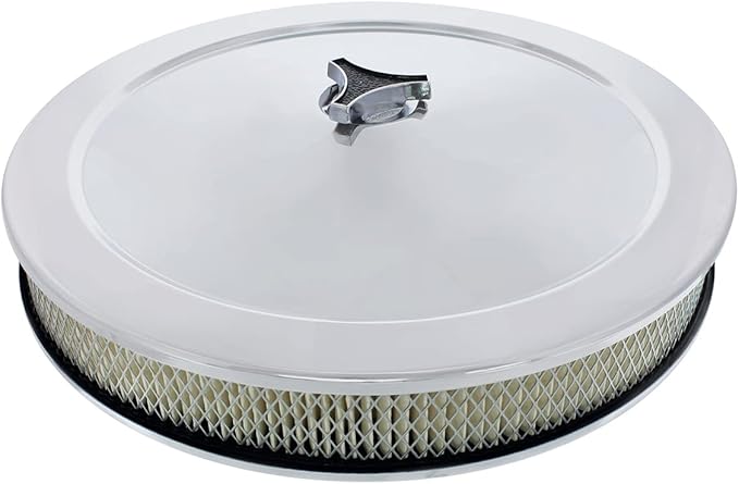United Pacific S1108 14" Chrome Round Air Cleaner Assembly