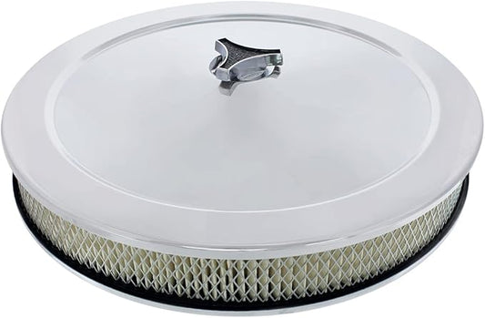 United Pacific S1108 14" Chrome Round Air Cleaner Assembly