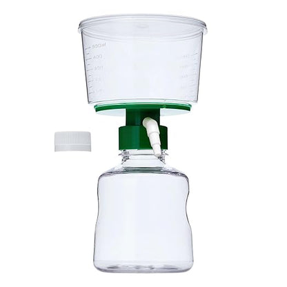 500ml Vacuum Filtration System, Disposable Sterile Vacuum Filter Units with CA Membrane, 0.22μm Pore Size, 90mm Diameter for Laboratory, Chemistry, Graduated, Individually Wrapped, Pack of 1