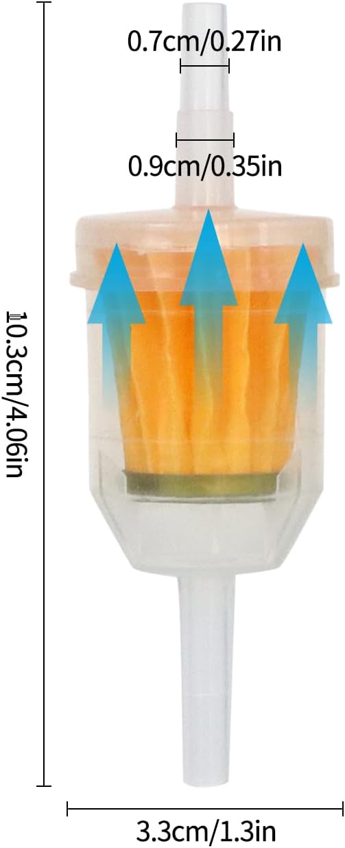 Inline Fuel Filter for Lawn Mower, Small Engine, Kohler, John Deere, Kawasaki - Gas Filter Replacement with High Flow Design (12-Pack)